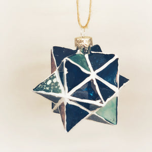 Midnight Blue Geometric Star Ornament - Revelry Goods