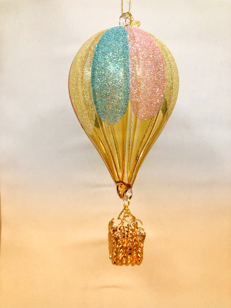 Glitterville Glitter Pastel Hot Air Balloon Holiday Christmas