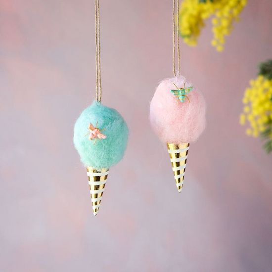 Mint Green Cotton Candy Ornament - Revelry Goods