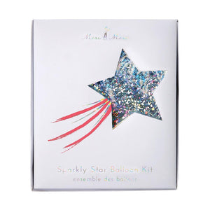 Silver Sparkle Star Foil Balloons - Revelry Goods