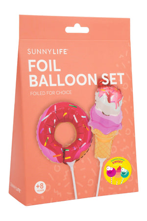 Sweet Tooth Small Foil Balloons on a Stick- Set of 2 - Revelry Goods
