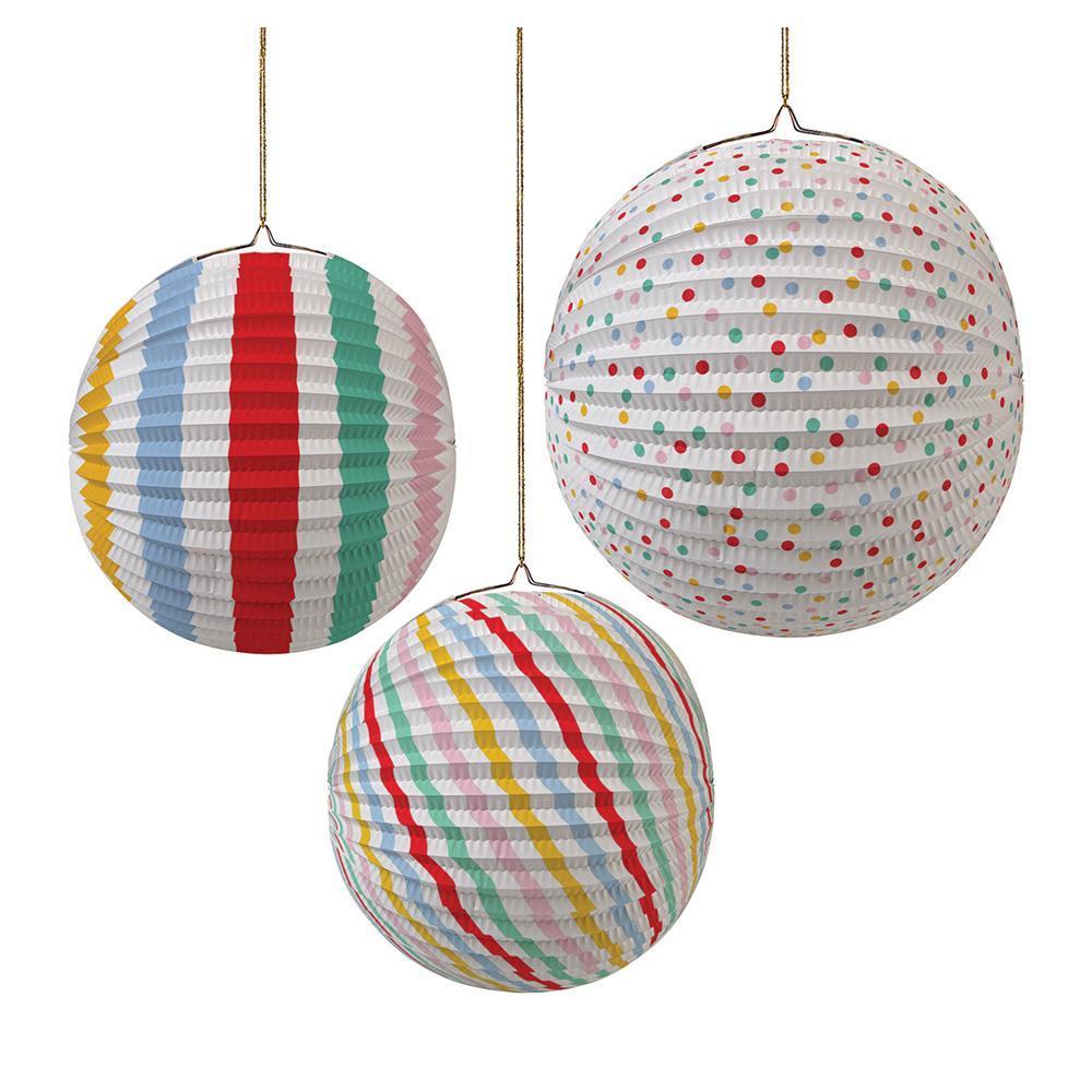 Spots & Stripes Paper Globes - Revelry Goods