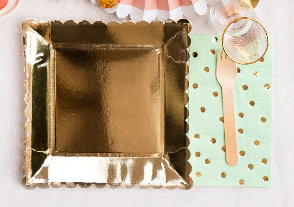Gold Spotted Mint Napkins - Revelry Goods