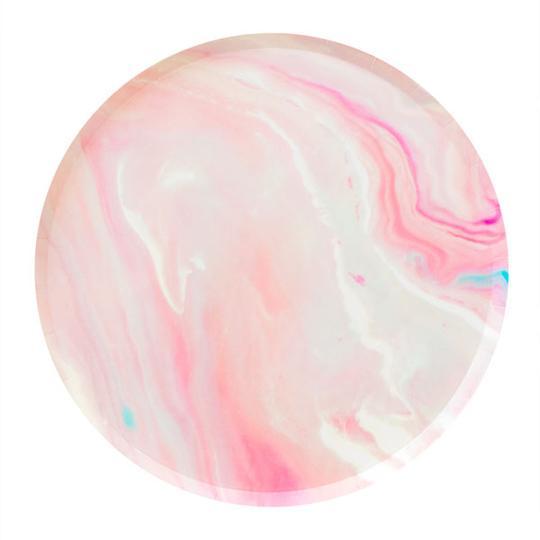 Pink Marble Large Plates - Revelry Goods