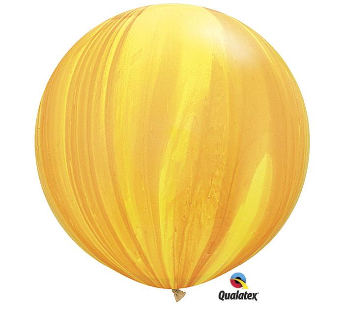 Superagate Yellow Orange Jumbo Round Latex Balloons- Set of 2