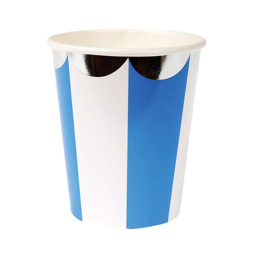 Blue Striped Cups