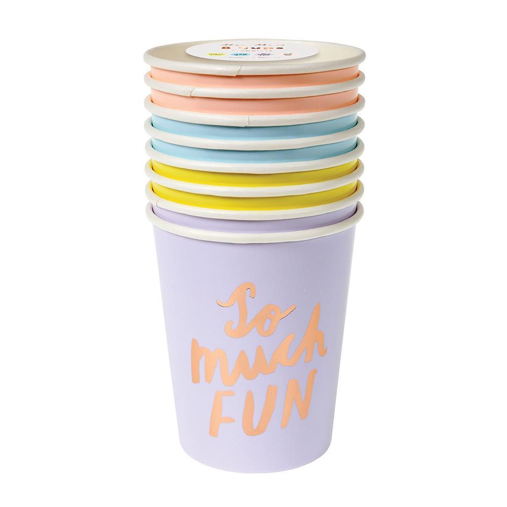 Pastel Typographic Party Cups - Revelry Goods