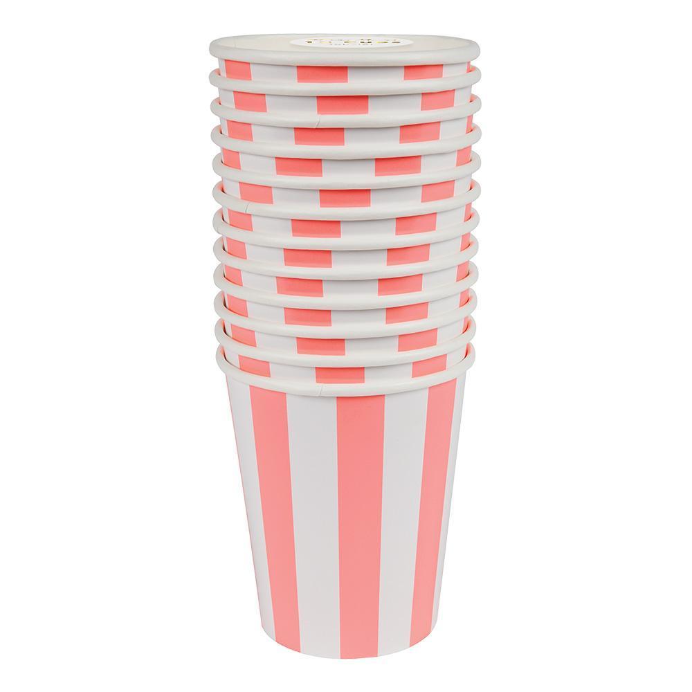 Striped Coral Cups - Revelry Goods