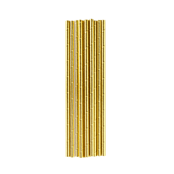 Gold Metallic Paper Straws - Revelry Goods