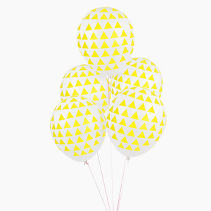 Yellow Triangle Patterned Balloon Bundle - Revelry Goods