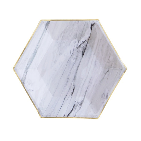 Harlow & Grey White Marble Small Paper Plates – Revelry Goods