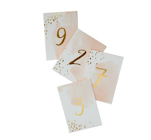 Daydream Peach Watercolor Paper Table Numbers 1-10 - Revelry Goods