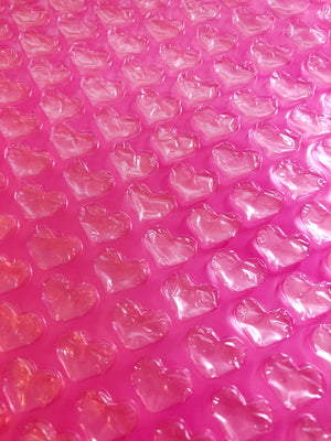 Hot Pink Transparent Heart Bubble Wrap Sheet - Revelry Goods