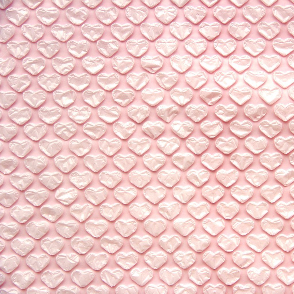 Light Pink Heart Bubble Wrap Sheet