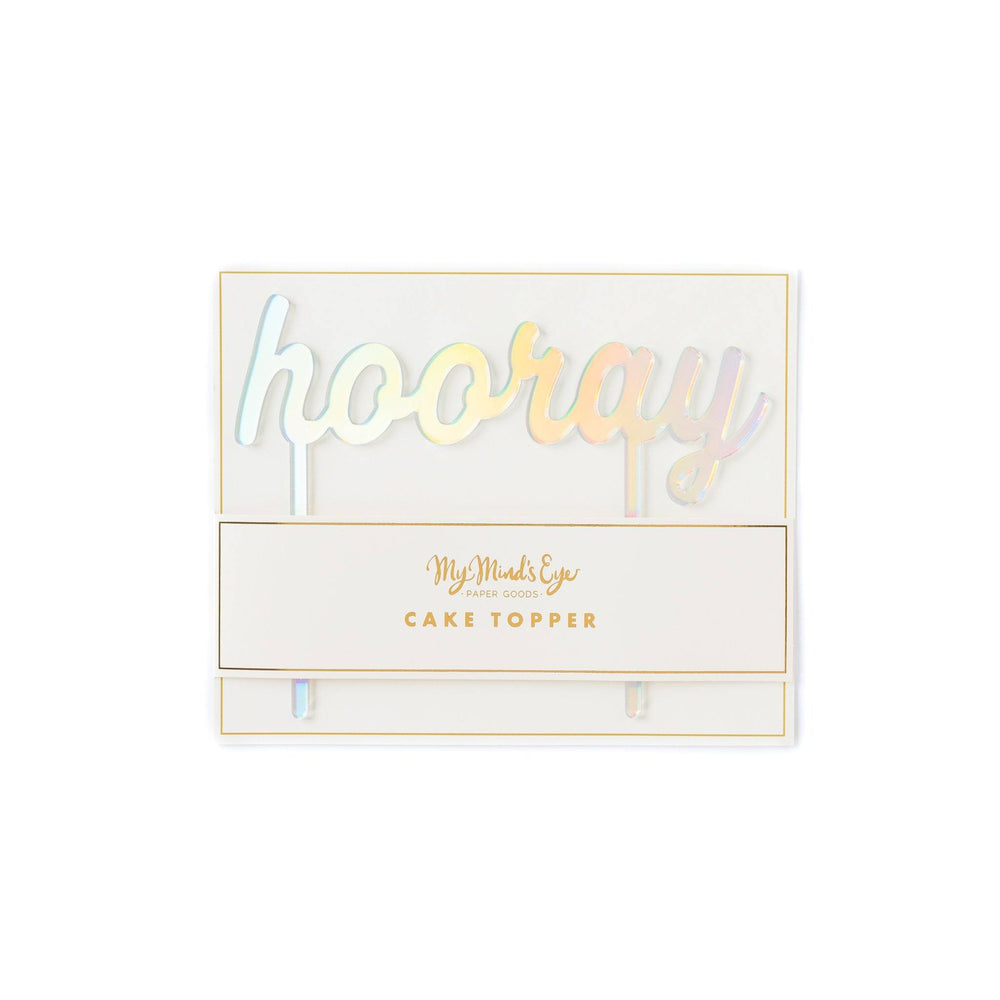 Holographic "Hooray" Cake Topper
