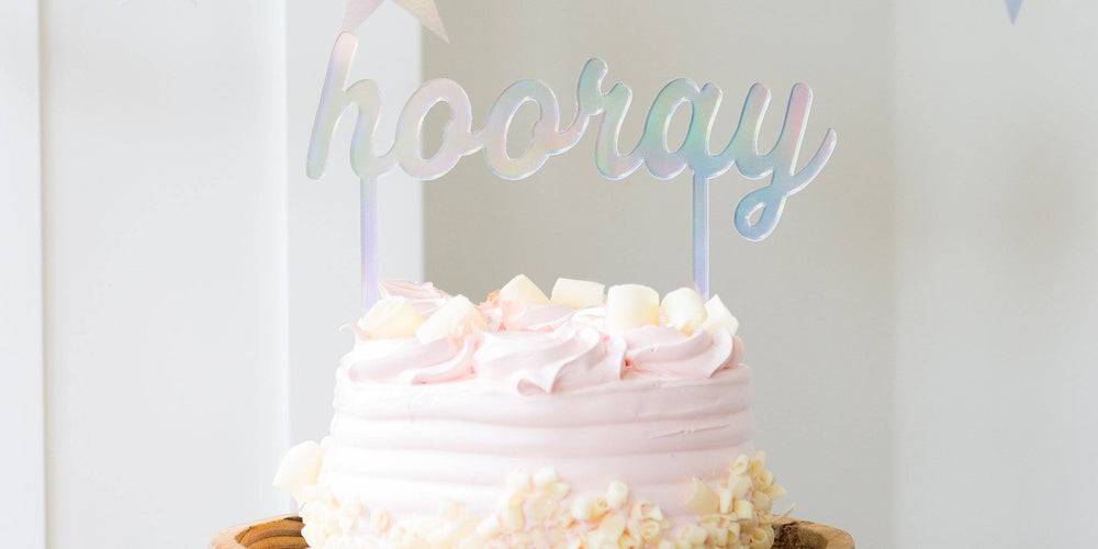 Holographic "Hooray" Cake Topper - Revelry Goods