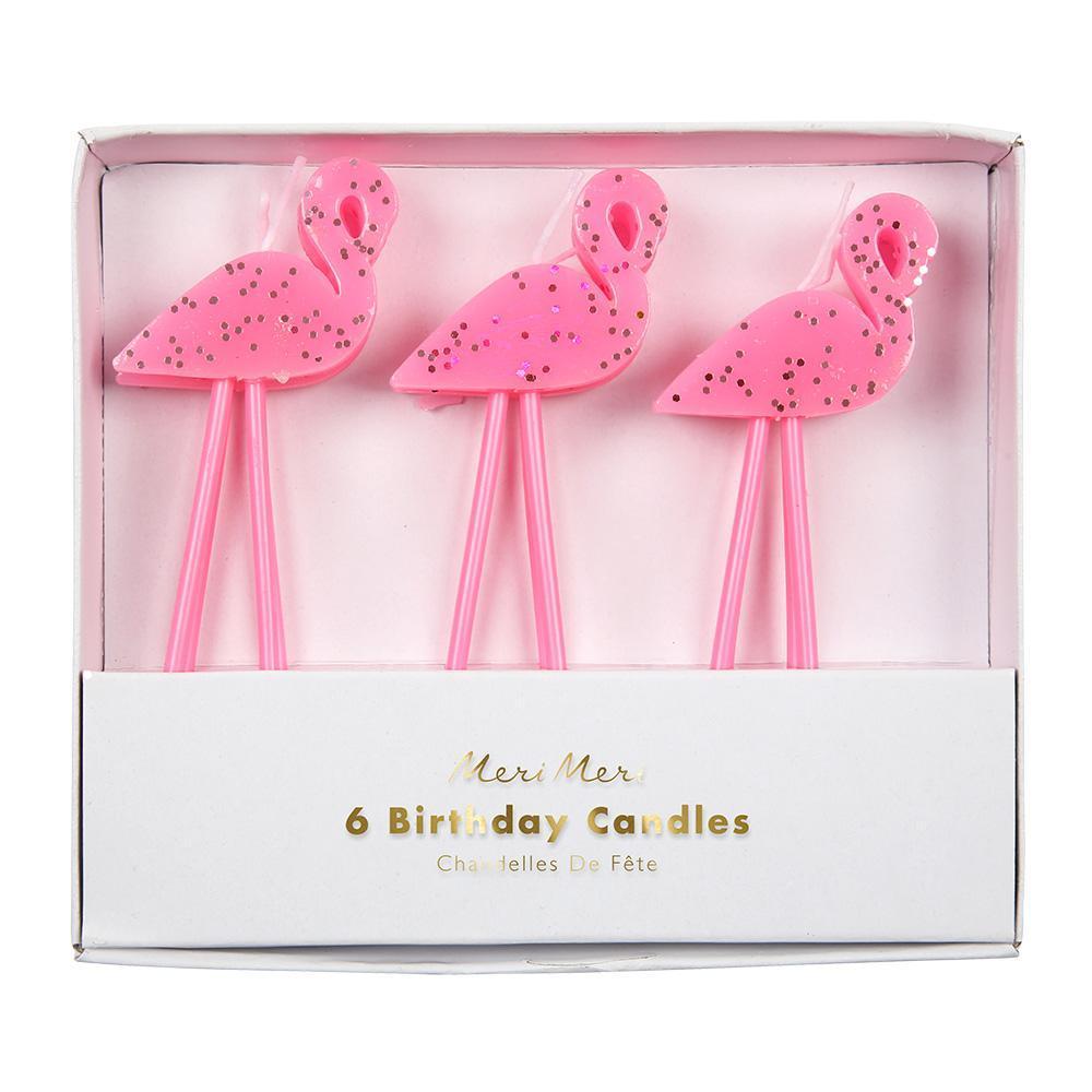 Glitter Flamingo Candles