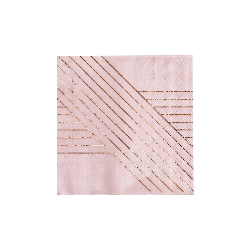Amethyst Pale Pink Striped Cocktail Napkins - Revelry Goods