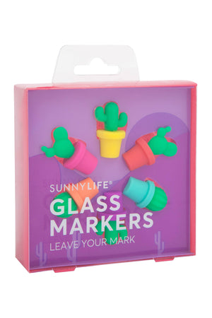 Cactus Glass Markers - Revelry Goods