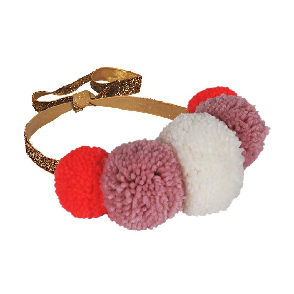 
            
                Load image into Gallery viewer, Pink Pom Pom Crown - Revelry Goods
            
        