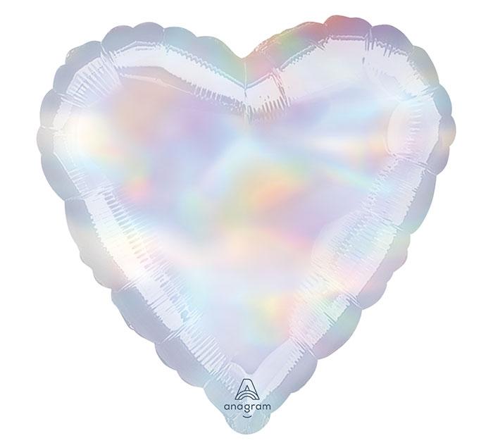 Iridescent Holographic Heart Foil Balloon - Revelry Goods
