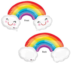 Rainbow & Clouds Foil Balloon - Revelry Goods
