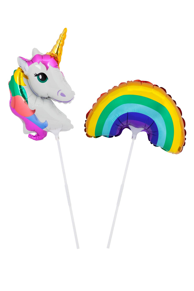 Wonderland Small Foil Balloons on a Stick- Set of 2