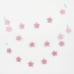 Pink Glitter Stars Garland
