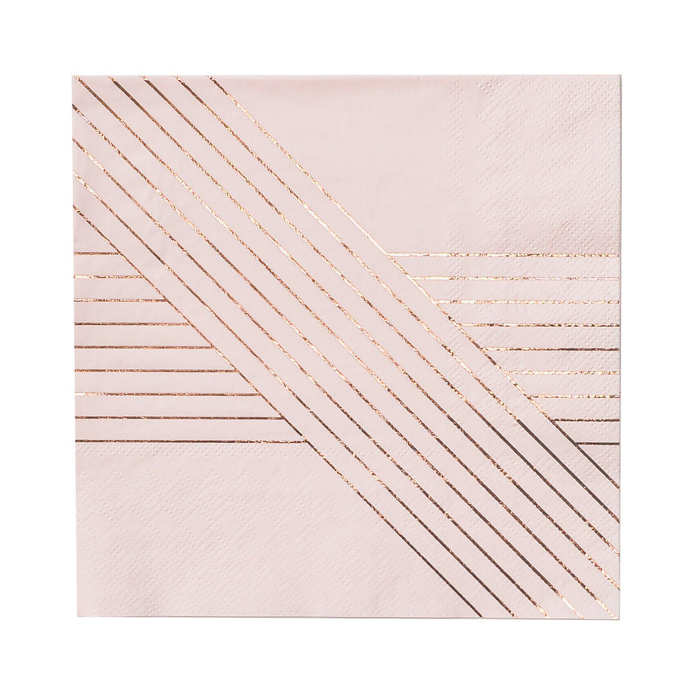 Amethyst Pale Pink Striped Large Napkins - Revelry Goods
