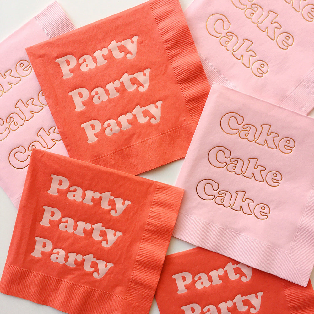 
            
                Load image into Gallery viewer, Cake Foil Napkins - Cotton Candy Pink - Revelry Goods
            
        
