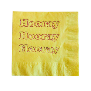 Hooray Foil Napkins - Lemon Yellow - Revelry Goods