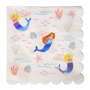 
            
                Load image into Gallery viewer, Mermaid Large Napkins - Revelry Goods
            
        