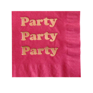 Party Foil Napkins - Hot Pink and Rose Gold Foil - Revelry Goods