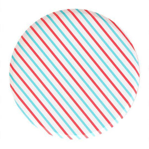 
            
                Load image into Gallery viewer, Cherry &amp;amp; Sky Striped Large Plates - Revelry Goods
            
        