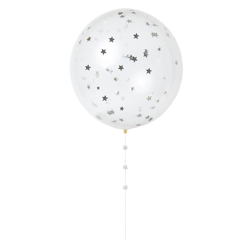 Confetti Silver Balloons Kit