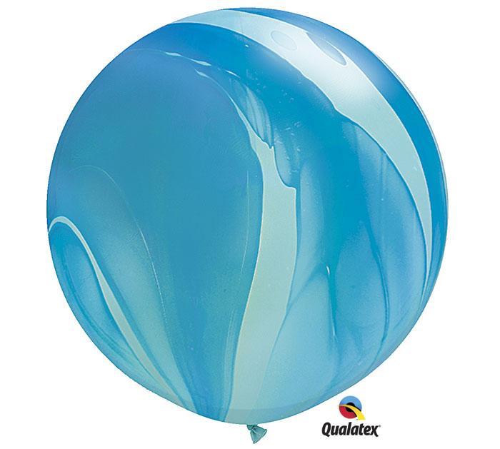 Superagate Blue Jumbo Round Latex Balloon- Set of 2