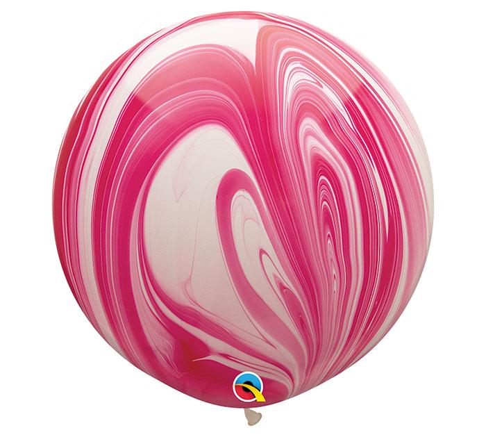 Superagate Red & White Jumbo Round Latex Balloons- Set of 2