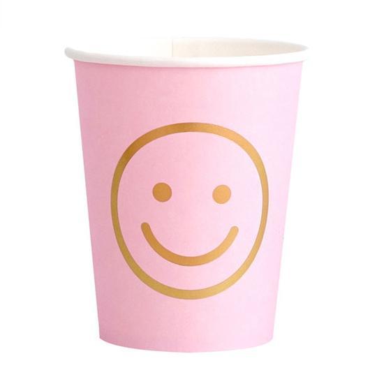 Blush Smiley Face Cups - Revelry Goods