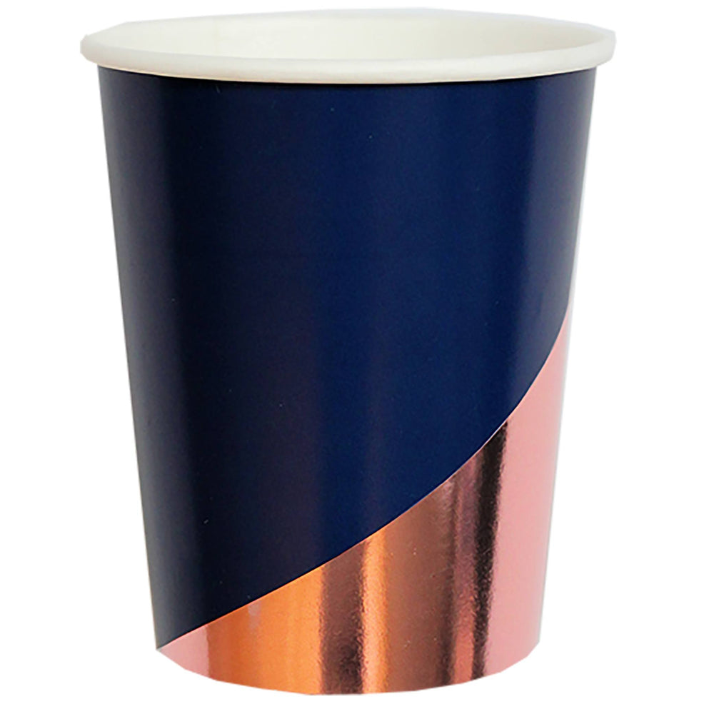 Erika Navy Colorblock Paper Cups - Revelry Goods