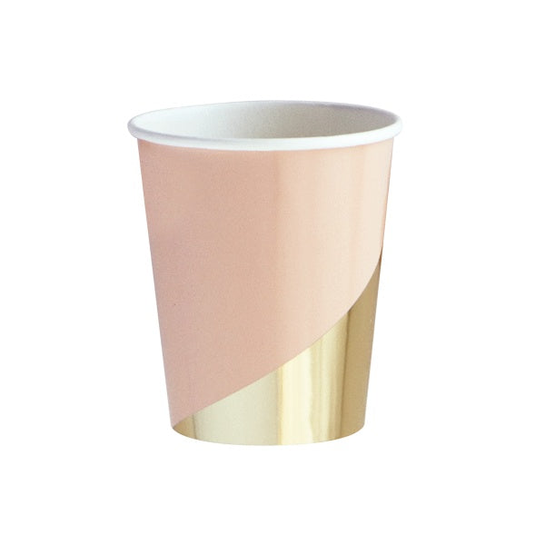 Goddess Peach Blush Colorblock Paper Cups - Revelry Goods