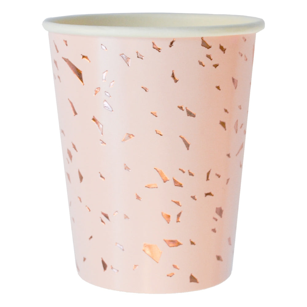 Manhattan Pale Pink Confetti Paper Cups - Revelry Goods