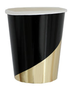 Noir Black Colorblock Paper Cups