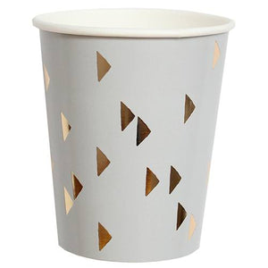 Wander Gray Triangle Paper Cups - Revelry Goods