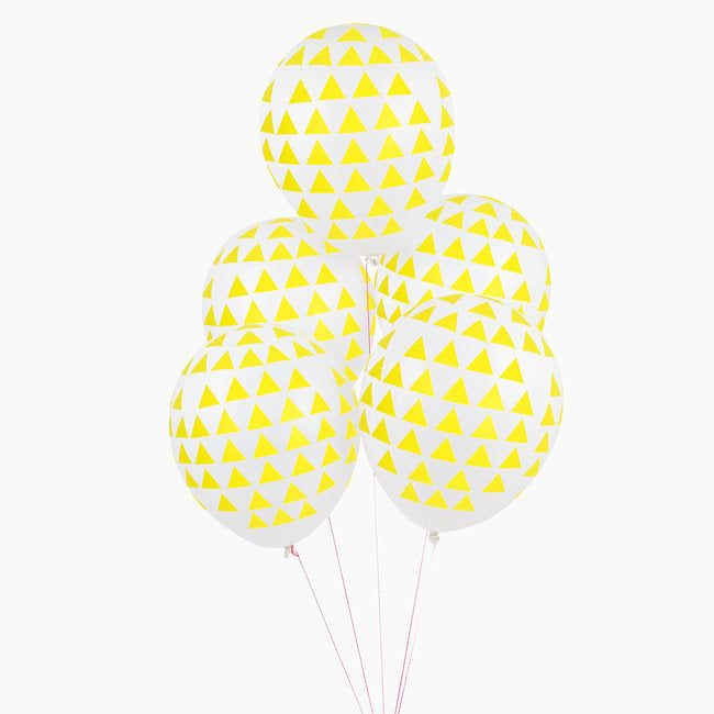 My Little Day Yellow Triangle Printed Latex Balloons | Revelry Goods