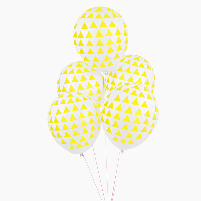 Yellow Triangle Patterned Balloon Bundle - Revelry Goods