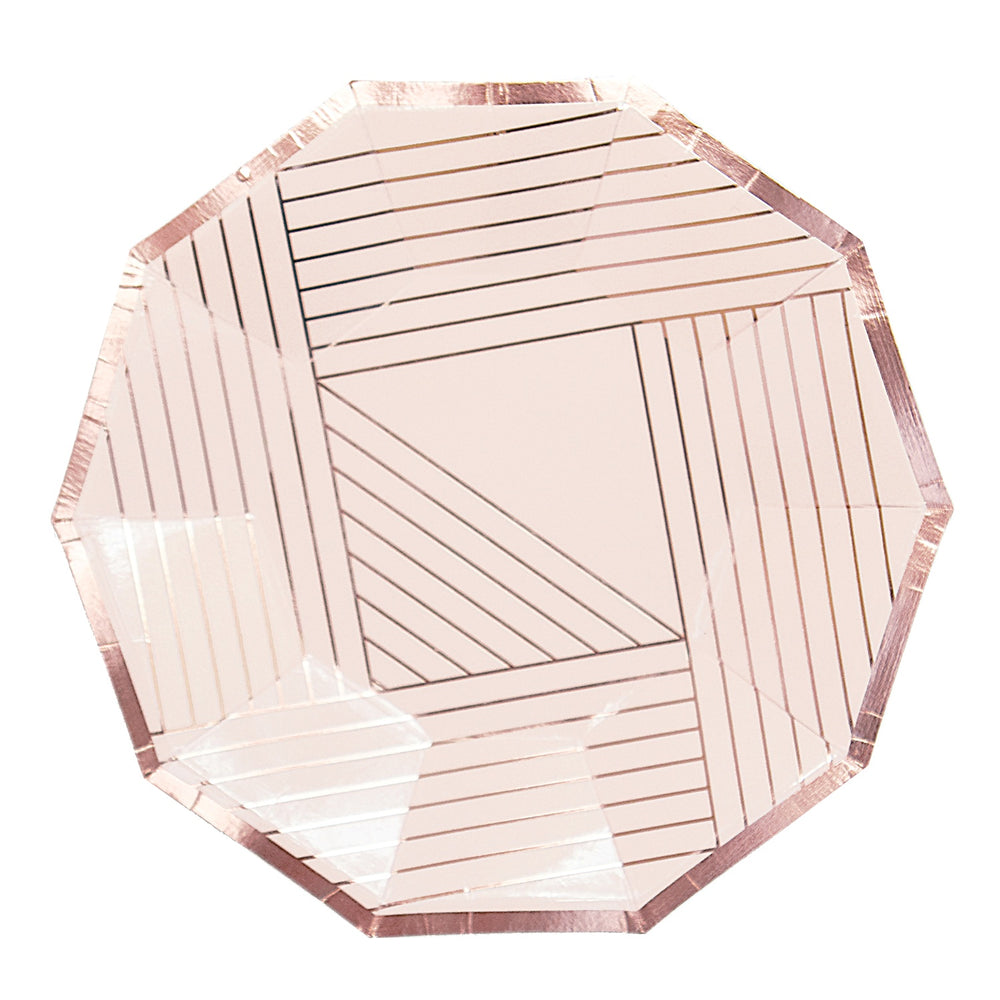 Manhattan Pale Pink Striped Small Plates - Revelry Goods