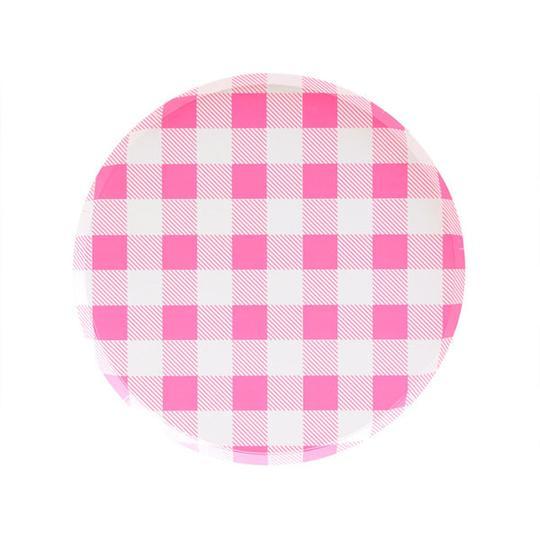 
            
                Load image into Gallery viewer, Neon Rose Gingham Small Plates - Revelry Goods
            
        