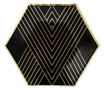 Noir Black Striped Small Paper Plates