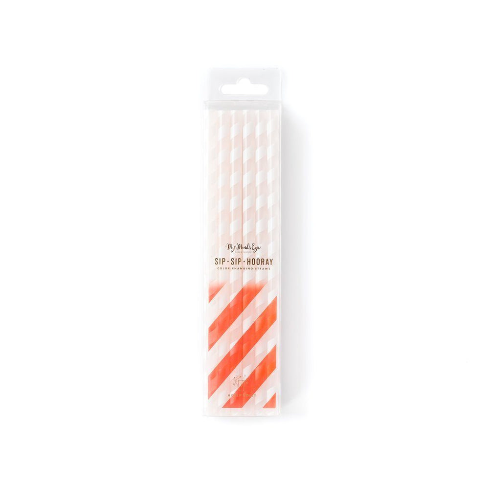 Red & White Color Changing Straws