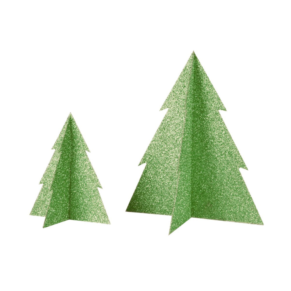 Little Christmas Trees * Glitter Foam * White, Green or White and Green *  Set of Twelve — The Die Cut Shop